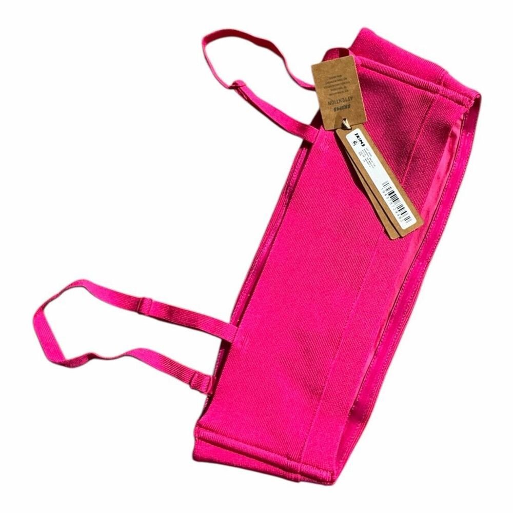 Brand New Skims Women's Size XS Magenta Swim Bandeau Bikini Top